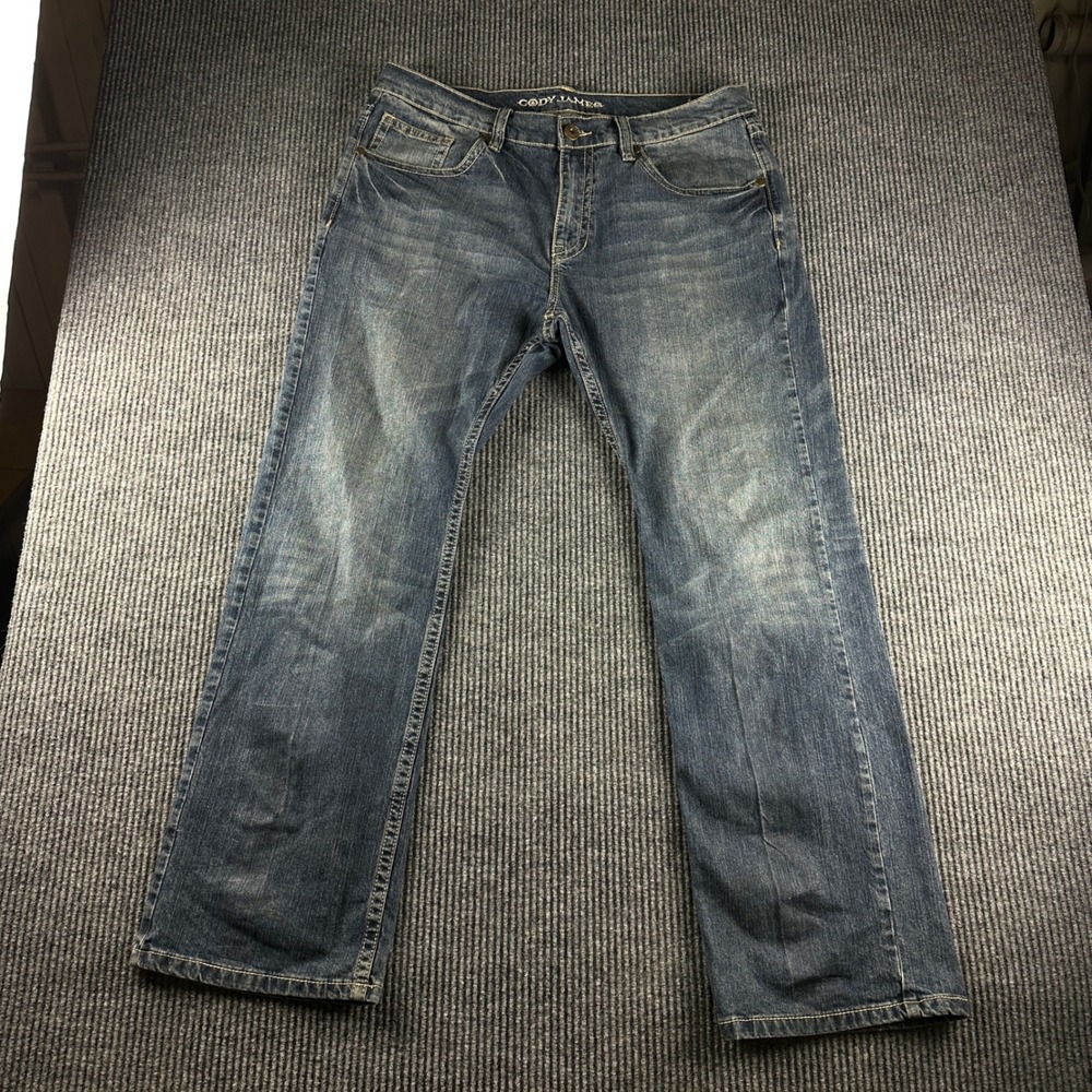 Cody James Mens Straight Leg Stretch Denim Jeans Medium Wash W36 L30